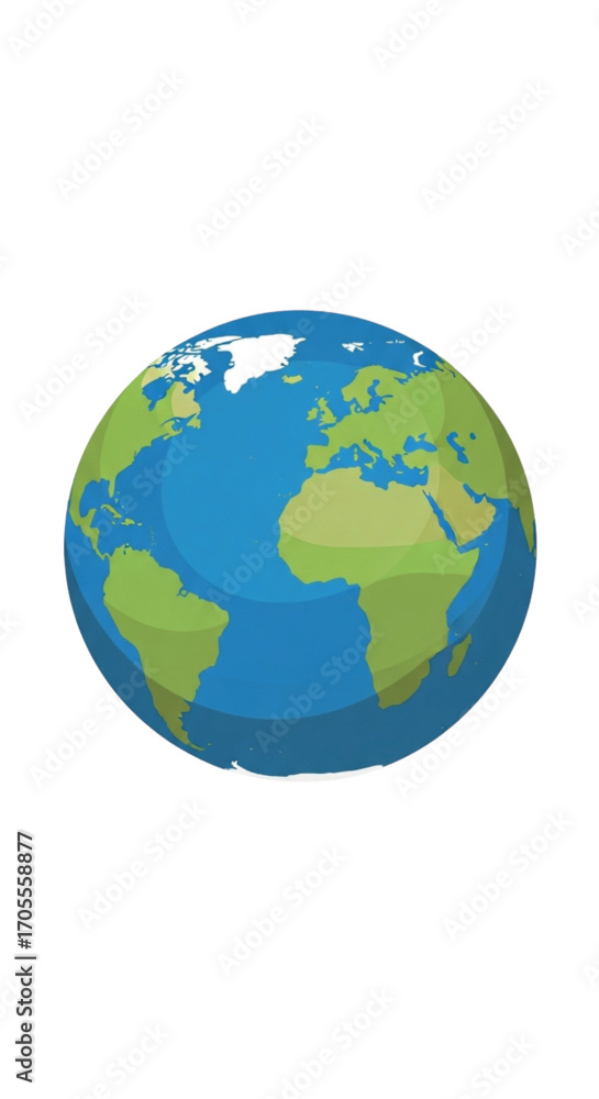 Fototapeta premium Planet Earth globe illustration showing continents and oceans.