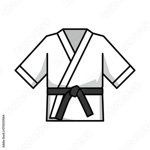 black belt karate gi traditional martial arts uniform worn in karate dojo for training competition symbolizing discipline and physical fitness.