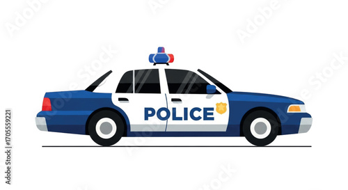 Police Car Vehicle Illustration.