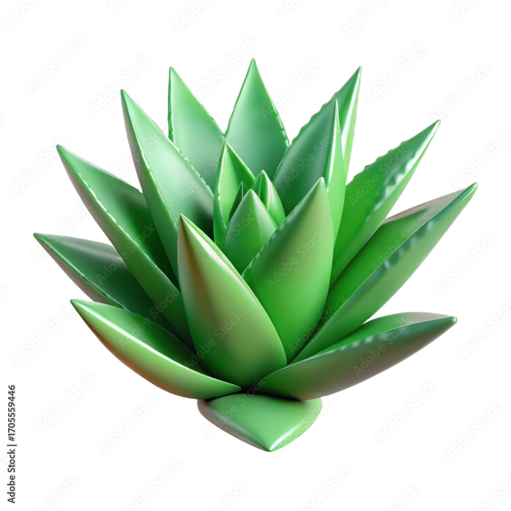 Fototapeta premium Vibrant green succulent plant studio shot isolated on a transparent background nature