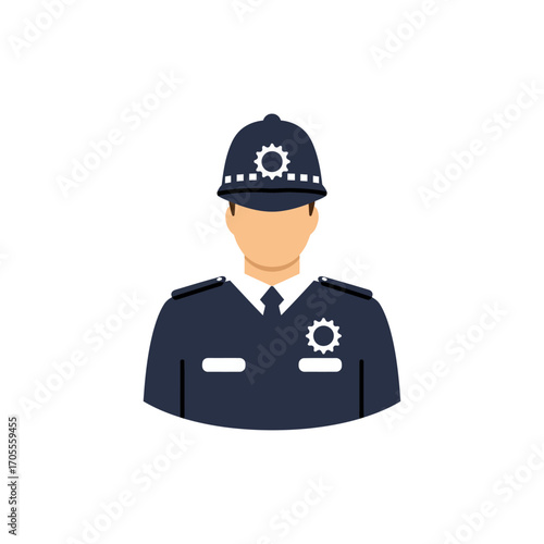 British police officer in uniform maintaining order symbolizing law enforcement  community safety ideal for news articles or social campaigns.