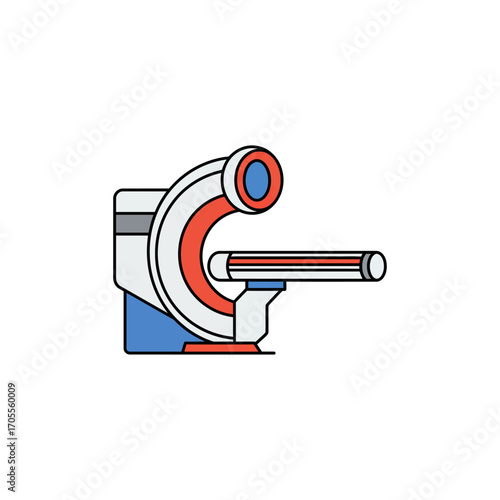ct scanner illustration of a medical device scanning the body designed for health industry visuals and futuristic medical technology concepts.