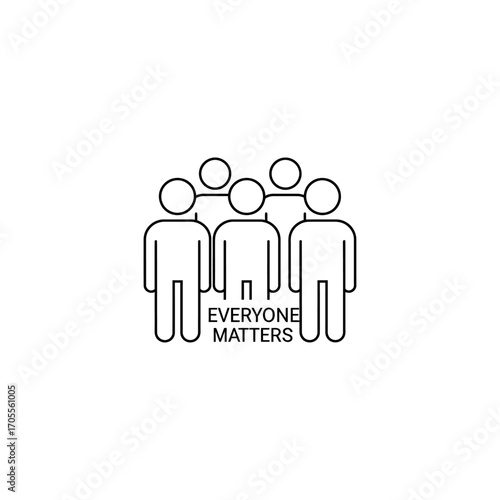 everyone matters illustrating diversity and inclusion promoting unity and equality for all symbolizing social responsibility and human rights