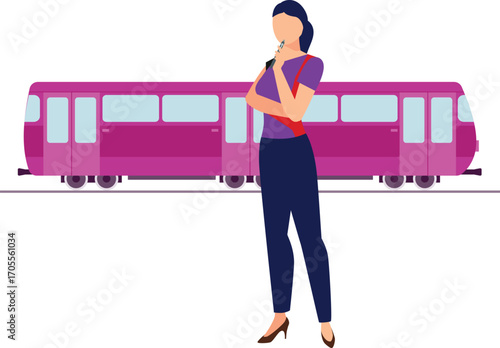 Engineer girl thinking about bus design