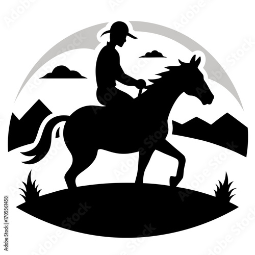 Horse Riding Silhouette