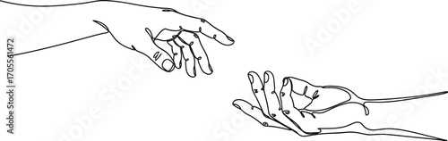 Two hands reaching out to connect, symbolizing hope, support, and unity.