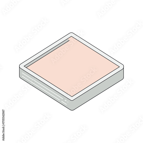 isometric makeup powder compact essential for beauty routines and cosmetic designs used by beauty bloggers for product presentation trendy design.