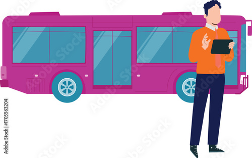 Man booking tickets on tab