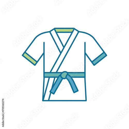 martial arts uniform with a blue belt a simple illustration perfect for martial arts schools or instructional material fitness and exercise guides
