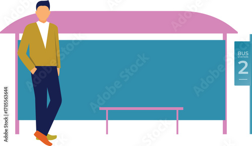 Man standing in waiting area