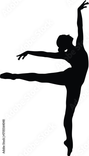 Silhouette of a graceful ballerina performing a ballet pose elegant dancer in a classic performance