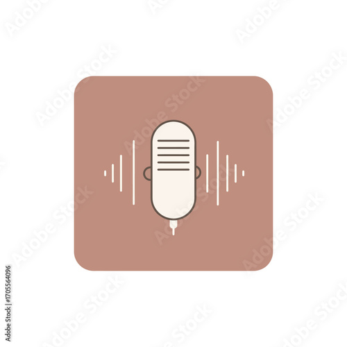 Podcast recording audio creating content with a mic for digital communication  radio broadcast perfect for media with a modern design.