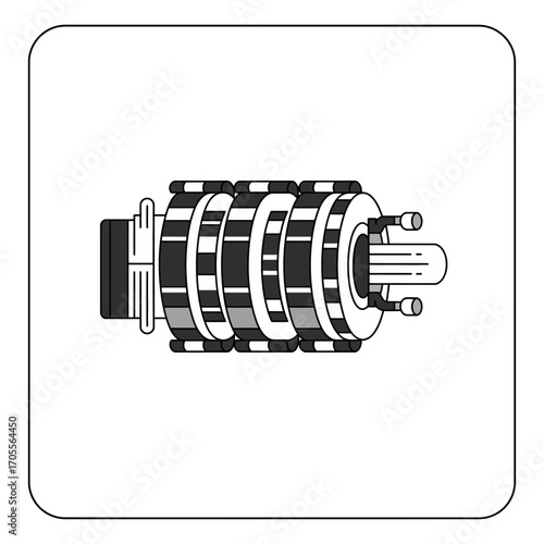Quantum computing processor illustrating high-tech data processing in futuristic device perfect for technology science  innovation projects.