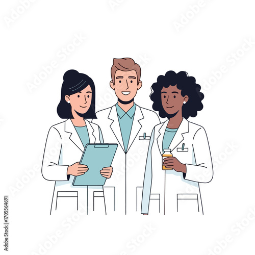 Medical Professionals Standing Together, Ready to Care for Patients with Dedication and Expertise in Healthcare Settings