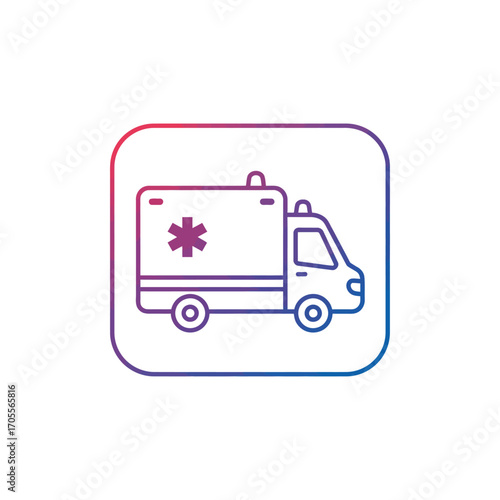 ambulance icon conveying emergency medical services rushing to an accident within a health context ideal for healthcare awareness and clinic promotion.