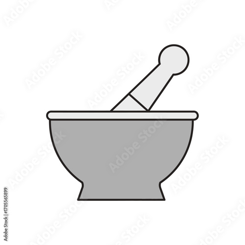 Illustration of a mortar and pestle, ideal for medicine and healthcare preparations