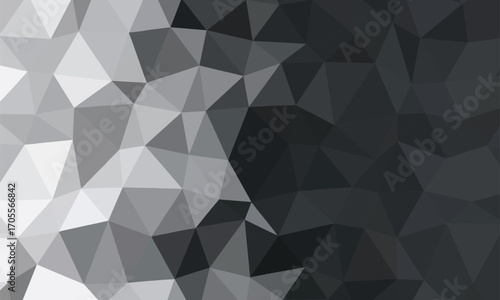 Abstract grey polygonal pattern transitions smoothly from light shades to darker tones forming a clean backdrop