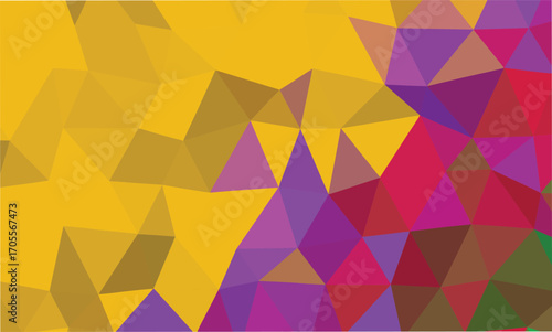 Polygon creates a vibrant mosaic with golden, red, and purple sections blending together