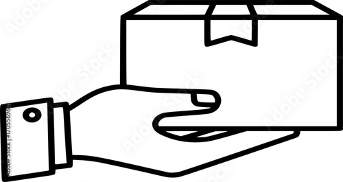 Delivery and shipping Icons. Hand-holding parcel box  Vector illustration .