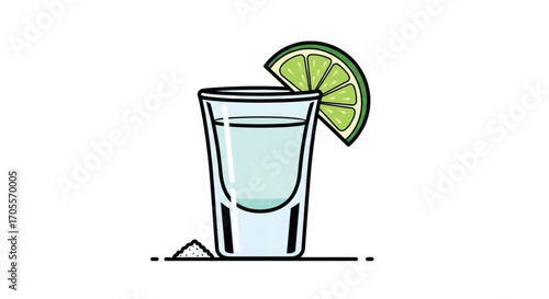 Shot of Tequila with Lime and Salt.