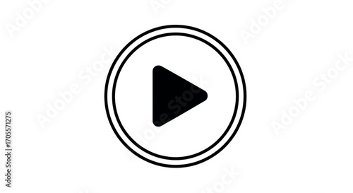 Simple Black Play Button Icon.