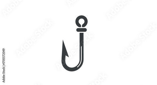 Simple Fishing Hook Icon.