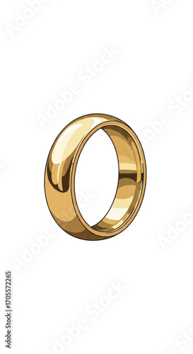 Simple Gold Wedding Band Ring.