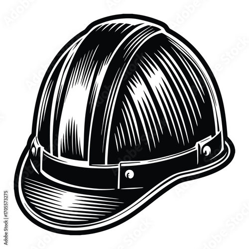 Hard Hat Safety Gear Construction Worker Protection Equipment on White Background