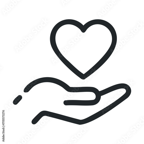 Hand holding love symbol for emotional support and care. Vector illustration