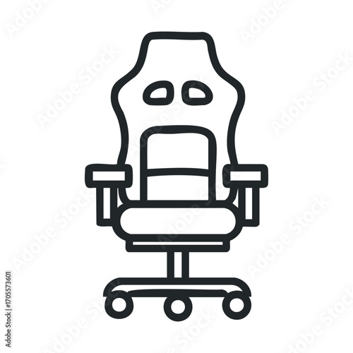 Ergonomic gaming chair design for comfort and support. Vector illustration