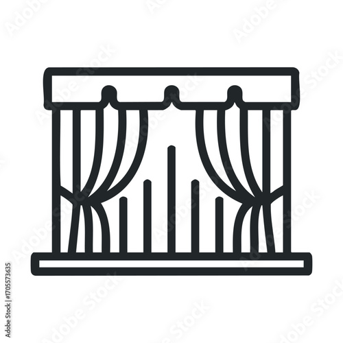 Elegant theater curtain design for performance setting. Vector illustration