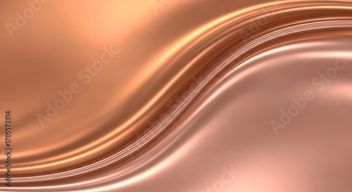 Elegant Rose Gold Metallic Wave Abstract Background.