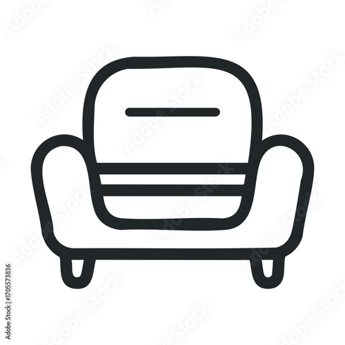 Modern chair design for contemporary living room decor. Vector illustration