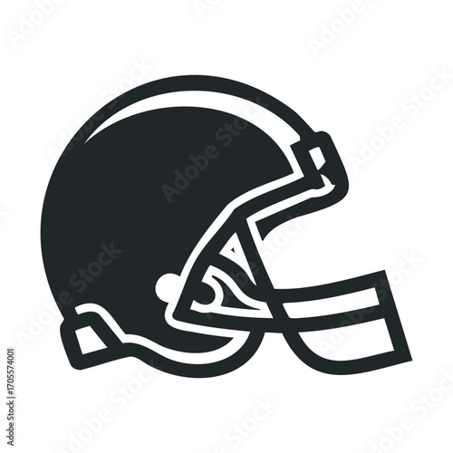 Football helmet design for sports branding and merchandise. Vector illustration