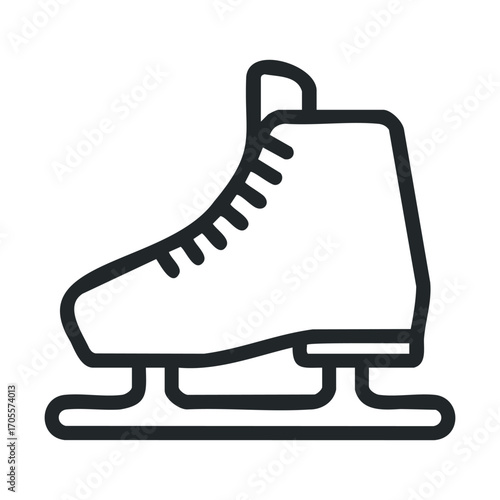 Ice skating boot design for winter sports and activities. Vector illustration