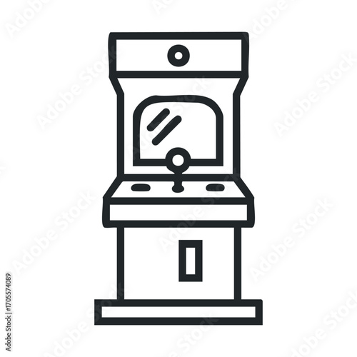 Retro arcade game machine design for fun entertainment spaces. Vector illustration