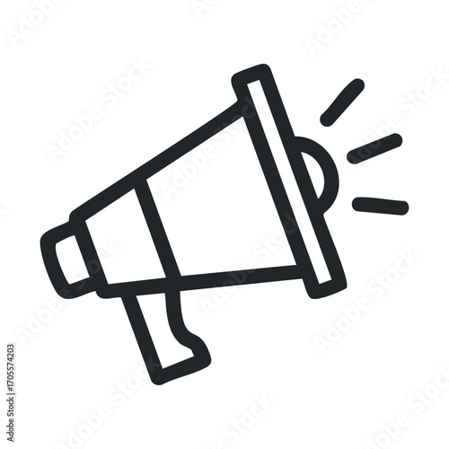 Bold announcement with a megaphone for strong communication. Vector illustration