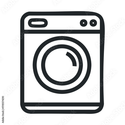 Clean laundry concept with modern washing machine design. Vector illustration