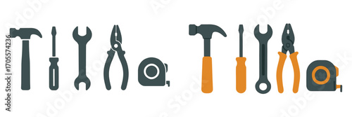 Essential hand tools for home improvement and construction work hammer screwdriver wrench pliers tape measure