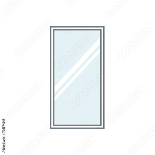 Simple rectangular window with a light blue pane and a dark gray frame.