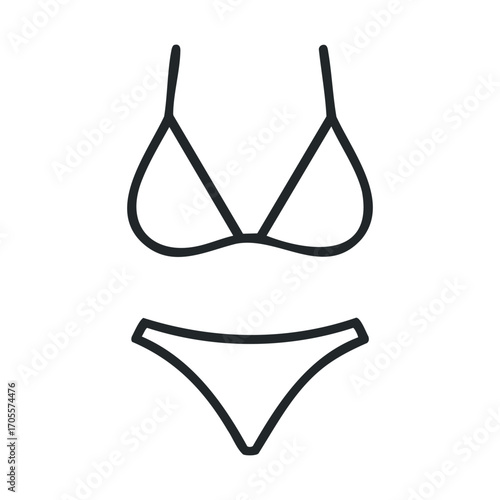 Minimalist bikini design for summer beachwear collection. Vector illustration