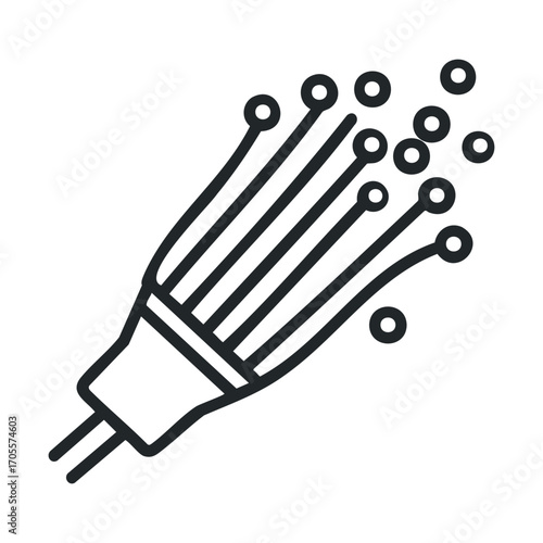 Creative design of a modern hairbrush with unique bristles. Vector illustration