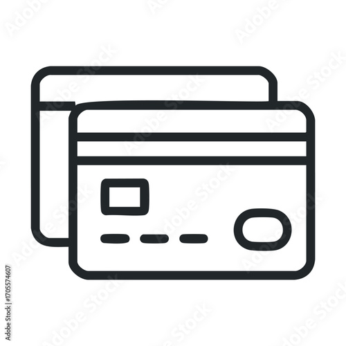 Multiple credit cards for online shopping and financial transactions. Vector illustration