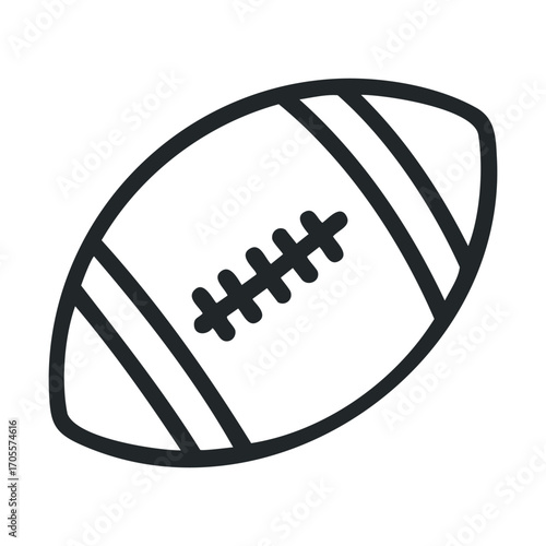 Classic rugby ball design for sports event or team branding. Vector illustration