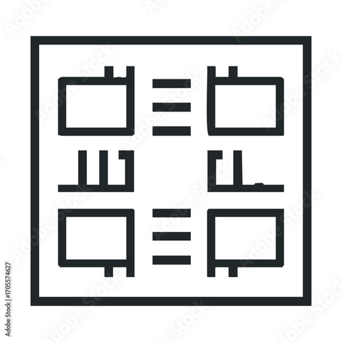 Design for layout structure in modern digital interfaces. Vector illustration