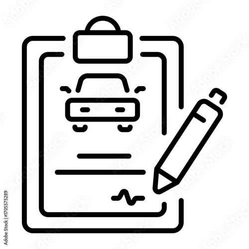 A linear style icon representing car contract