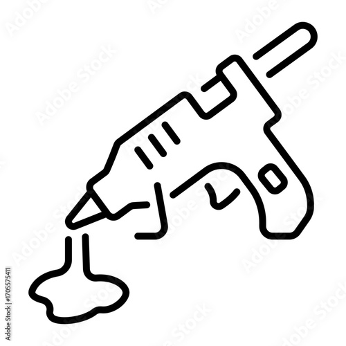 A linear style icon representing glue gun