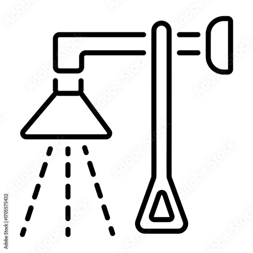 An outline style icon depicting emergency shower