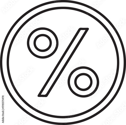 Simple outline icon of a percentage symbol inside a circle