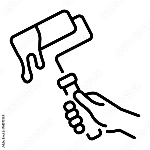 A line style icon showing paint roller